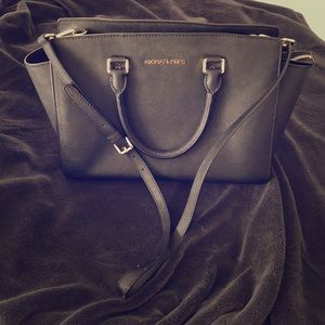 Michael Kors Black Selma Saffiano Leather Satchel